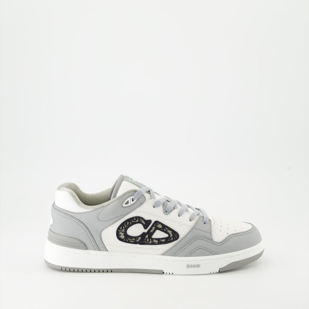 Image of Gray Leather B57 Sneakers by Dior for Men - Season Autumn-Winter 2024 - Right Side View