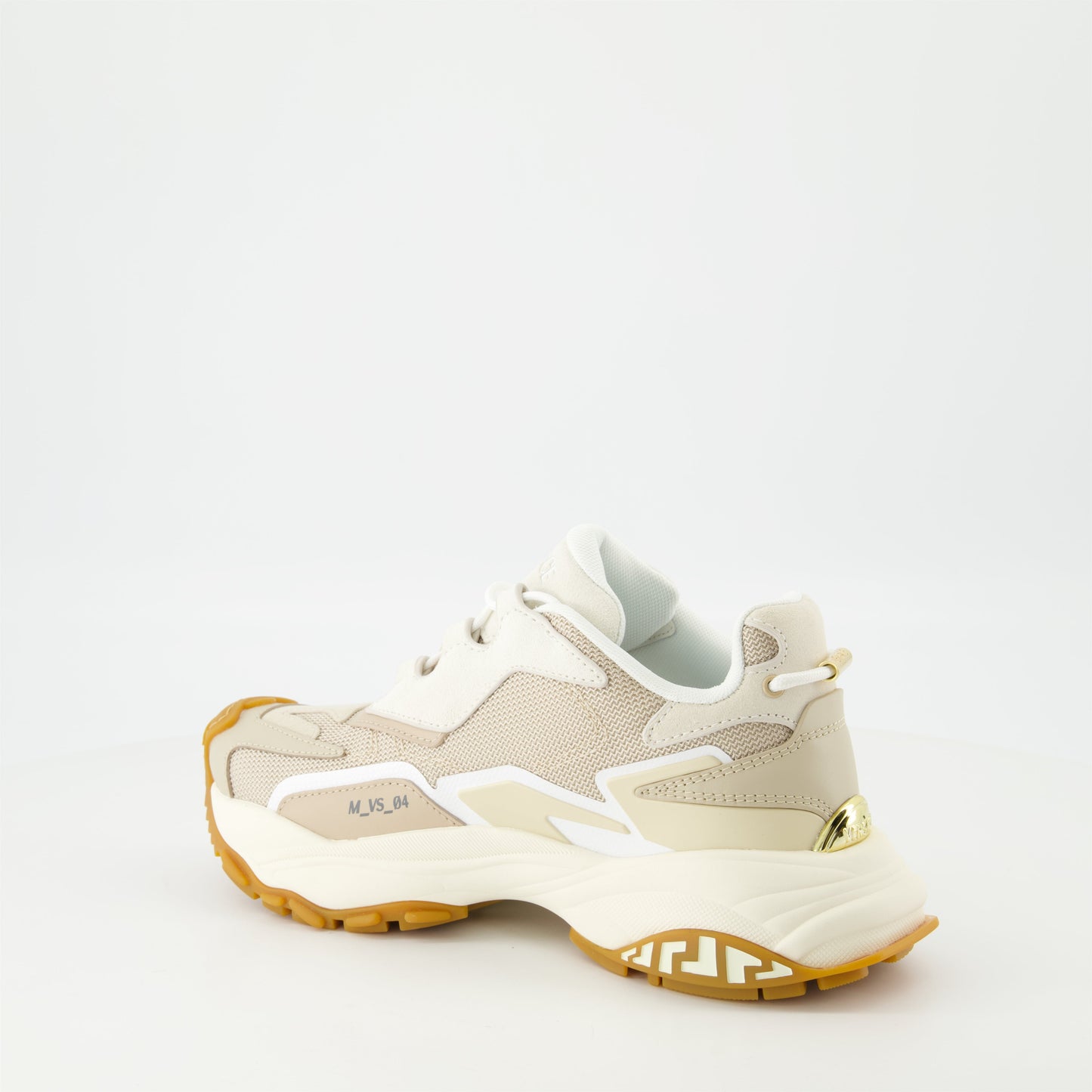 Mercury Sneakers, Versace Footwear, Beige Sneakers, Spring-Summer Collection, Leather and Fabric Shoes