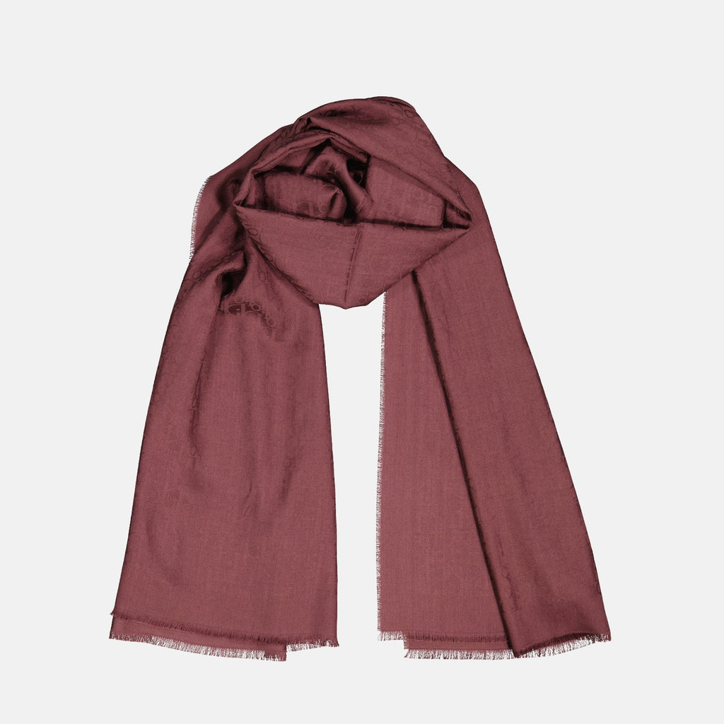 Dior scarf, wool and silk scarf, Bordeaux accessory, autumn fashion, luxury fashion scarf