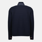 Bild der blauen Marinefleecejacke von Moncler Grenoble für Herren - Saison Herbst-Winter 2025 - Rückansicht