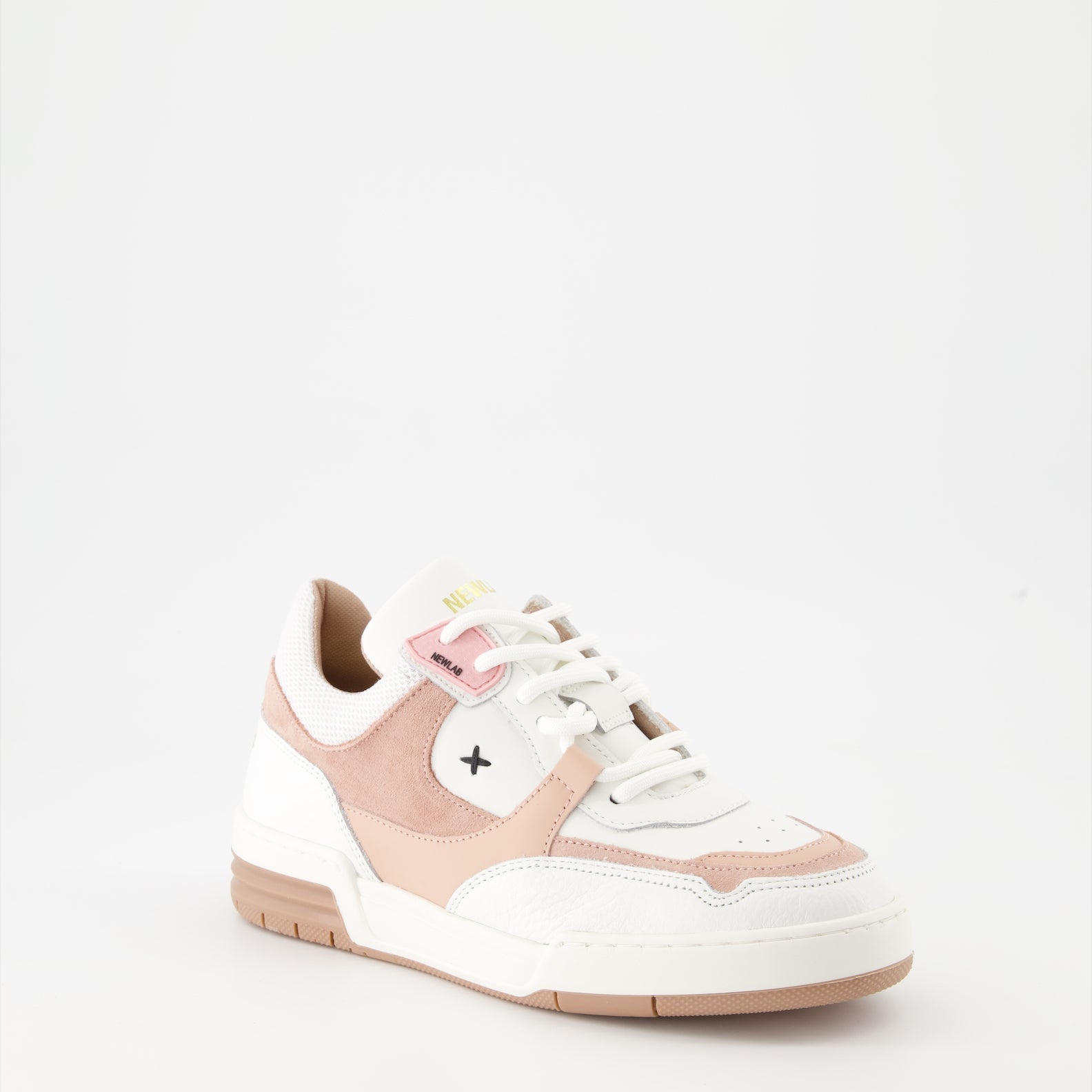 luxury sneakers, New Lab NL12, leather AppleSkin, white and pink sneakers, Spring-Summer 2024