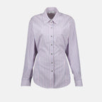 Image of Striped Purple Shirt by Rabanne for Women - Season Spring-Summer 2025 - Front View