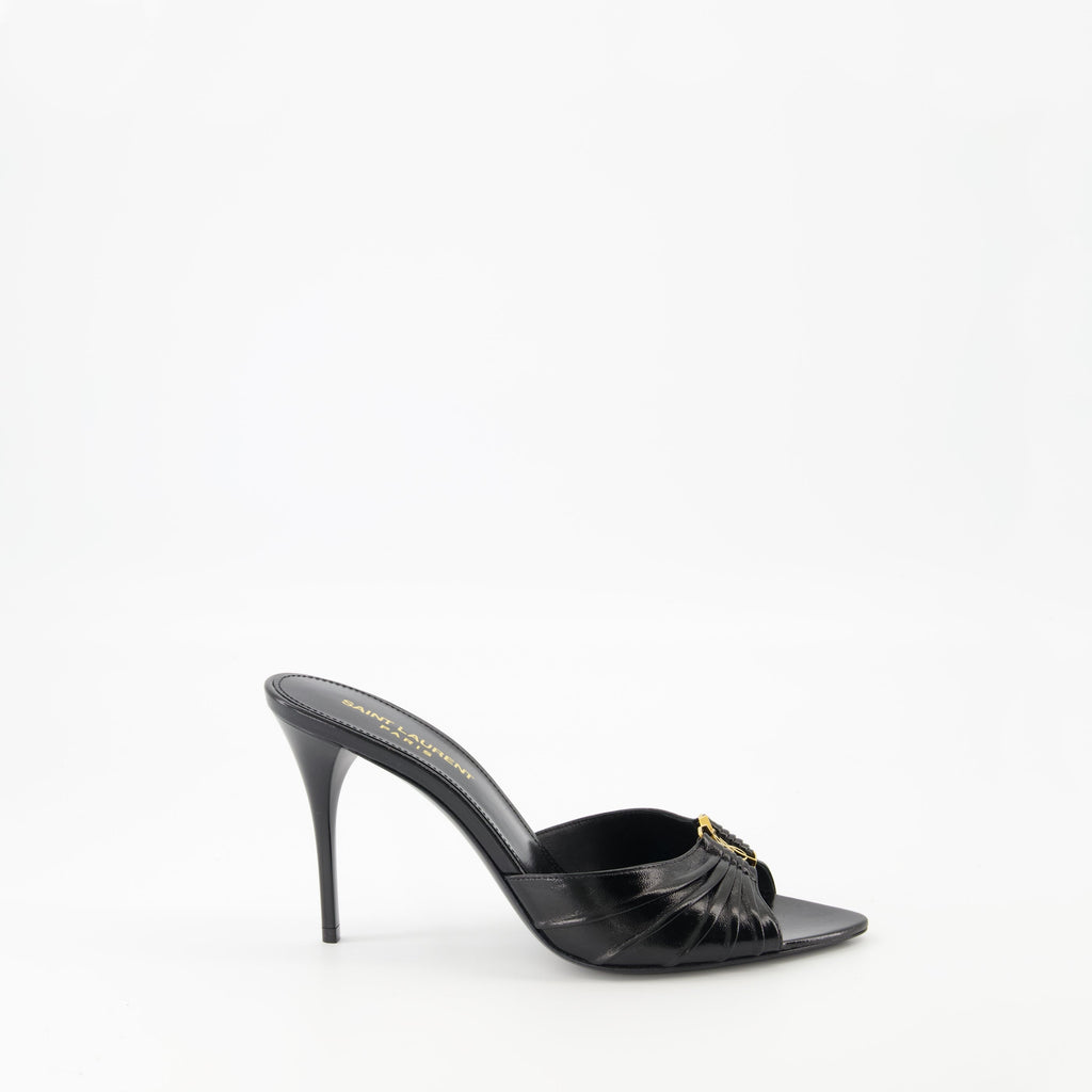 Babylone sandals, heeled sandals, Saint Laurent, black sandals, luxury footwear