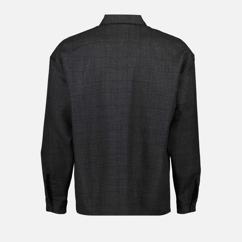 Prada jacket, grey shirt jacket, Autumn-Winter 2024, luxury wool jacket, men's outerwear