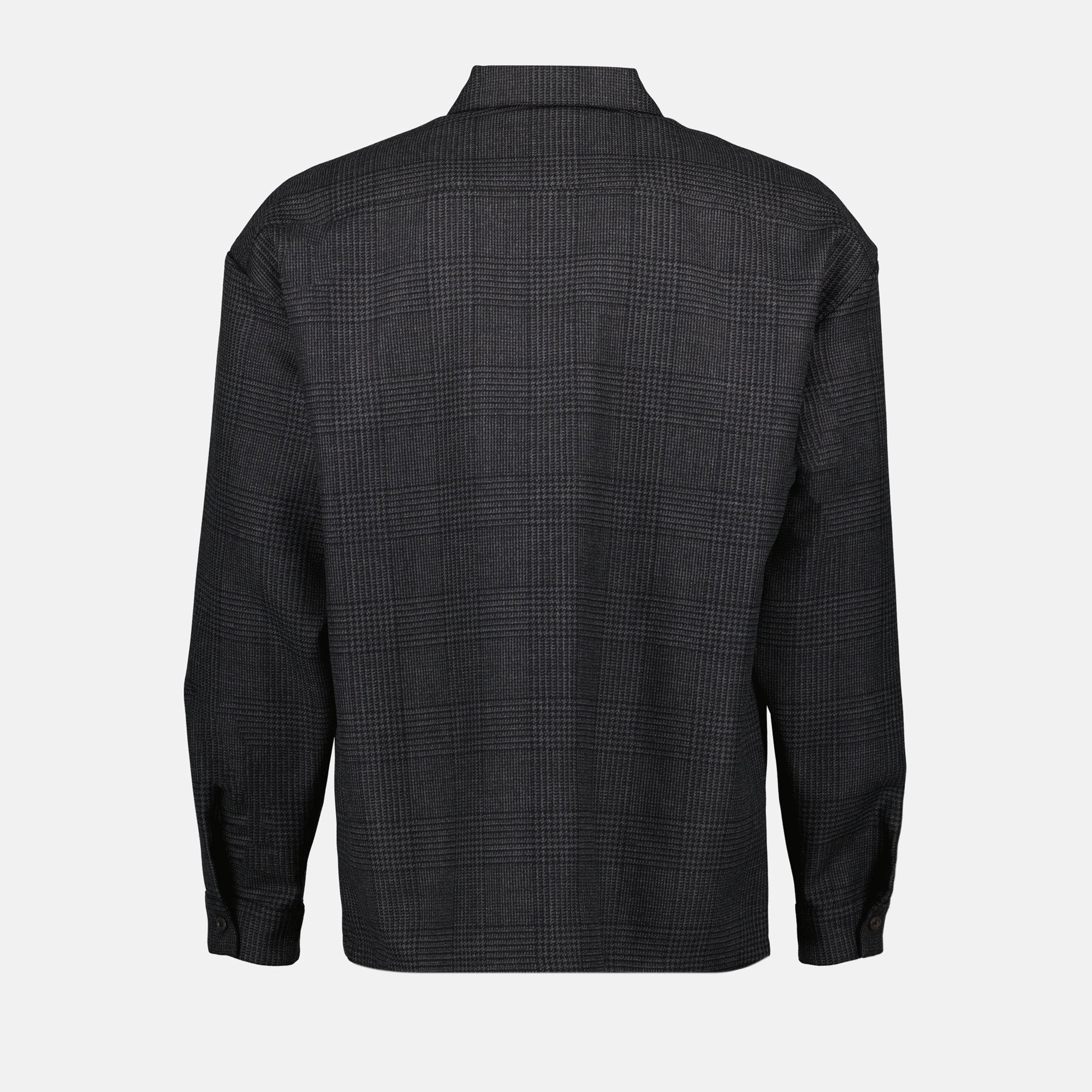 Prada jacket, grey shirt jacket, Autumn-Winter 2024, luxury wool jacket, men's outerwear