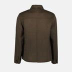 Brown wool jacket, AMI Paris wool jacket, luxury cashmere jacket, Autumn-Winter 2024 men's jacket, high-end wool outerwear