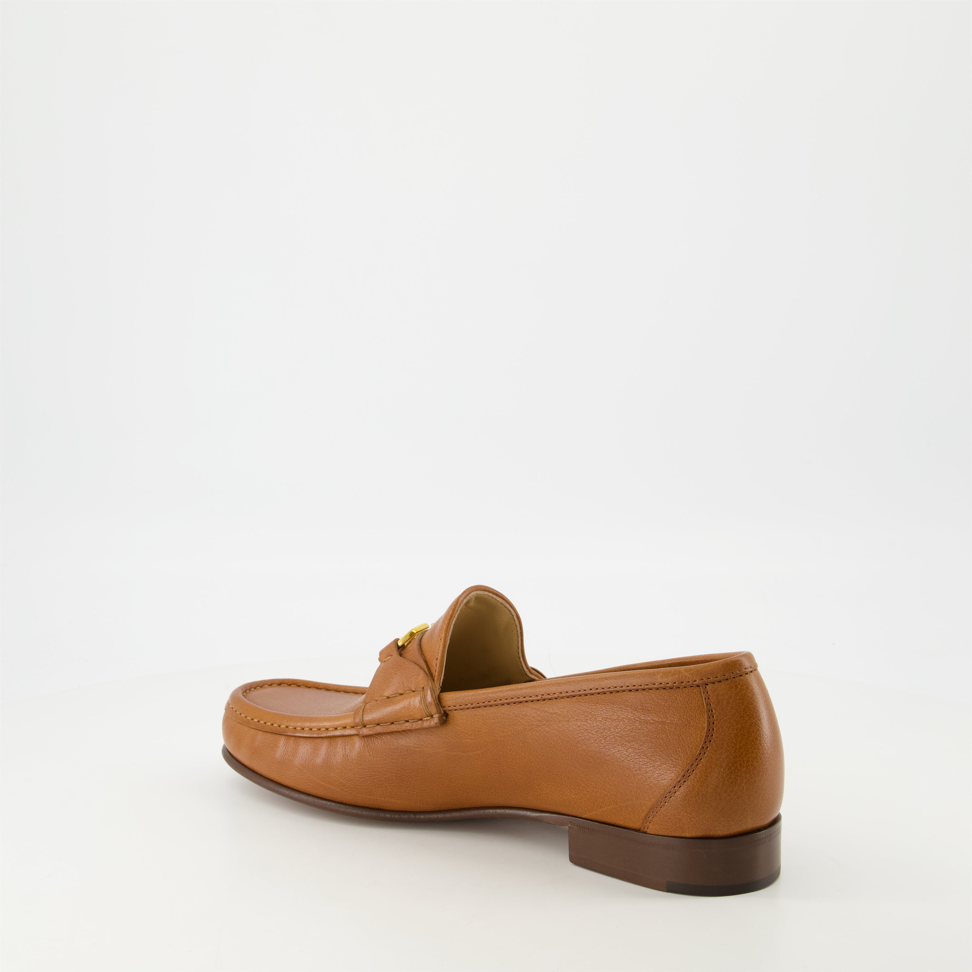 Brown loafers, Suede VLogo shoes, Valentino loafers, Slip-on loafers, Antique Brass footwear