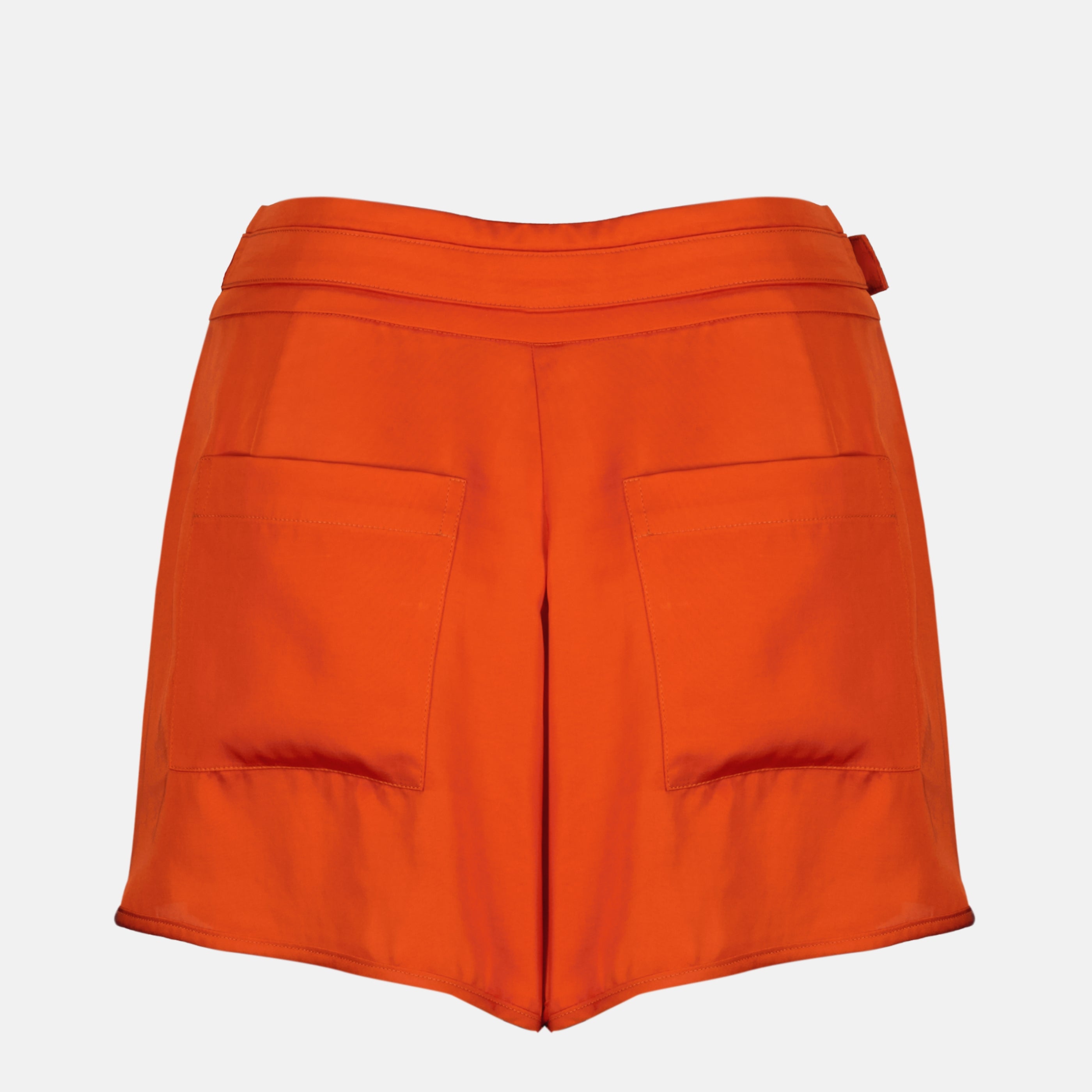 Orange Satin Effect Shorts