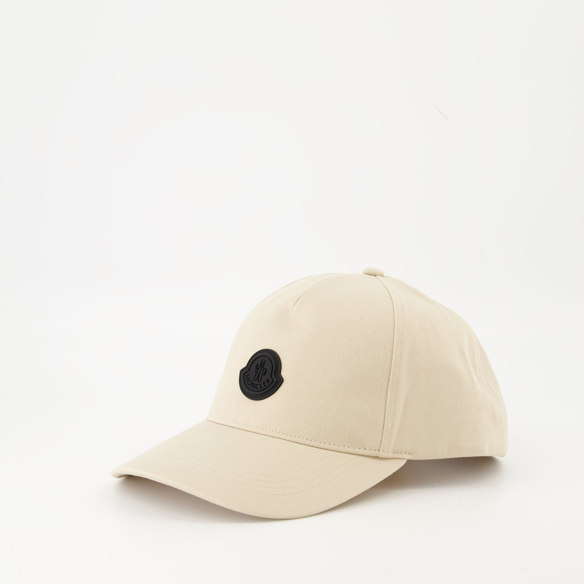 Moncler cap, beige logo cap, cotton cap, adjustable strap cap, Autumn-Winter 2025 collection