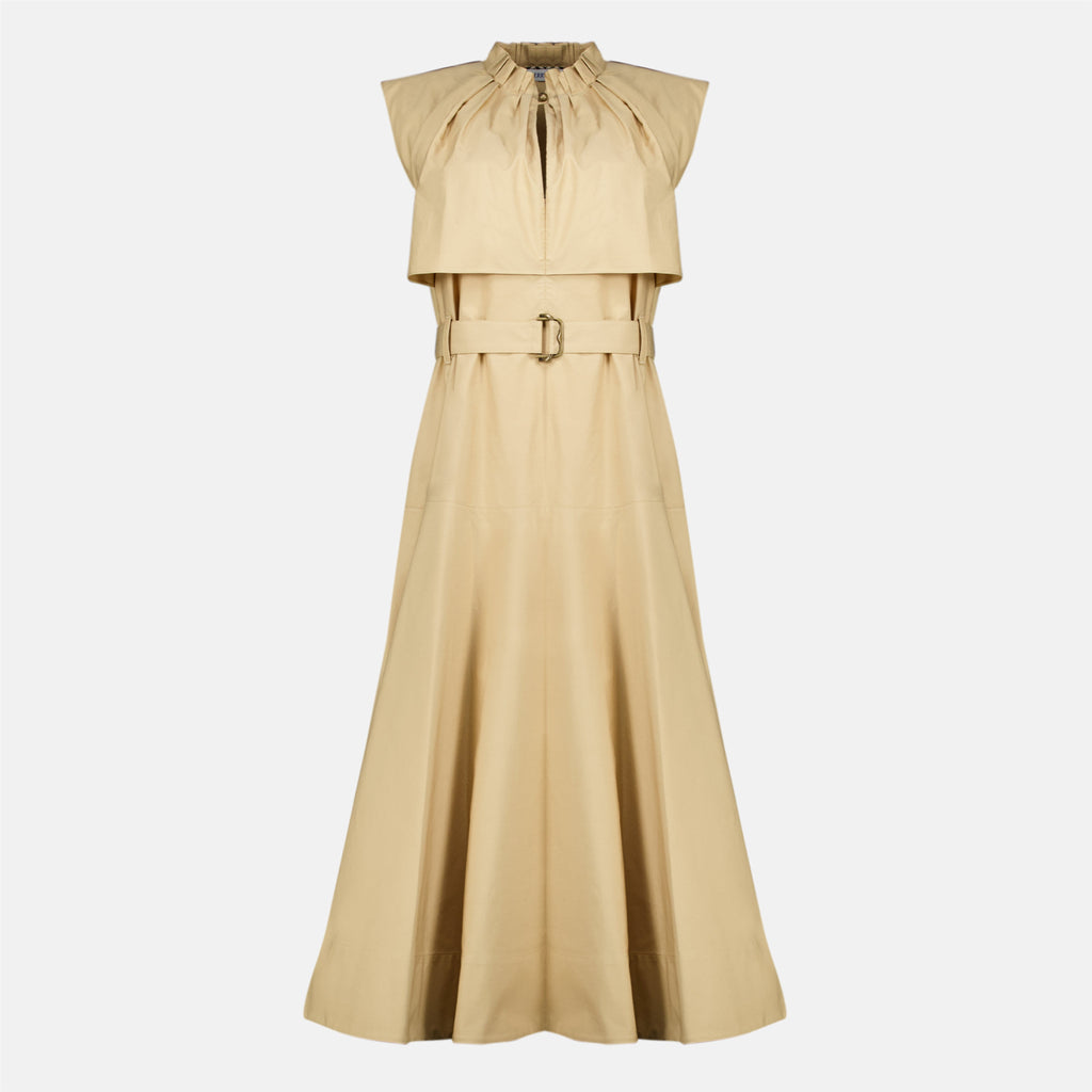 Beiges Popeline-Midikleid