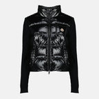 Immagine del cardigan nero con zip di Moncler per donne - Stagione primavera-estate 2026 - Vista anteriore