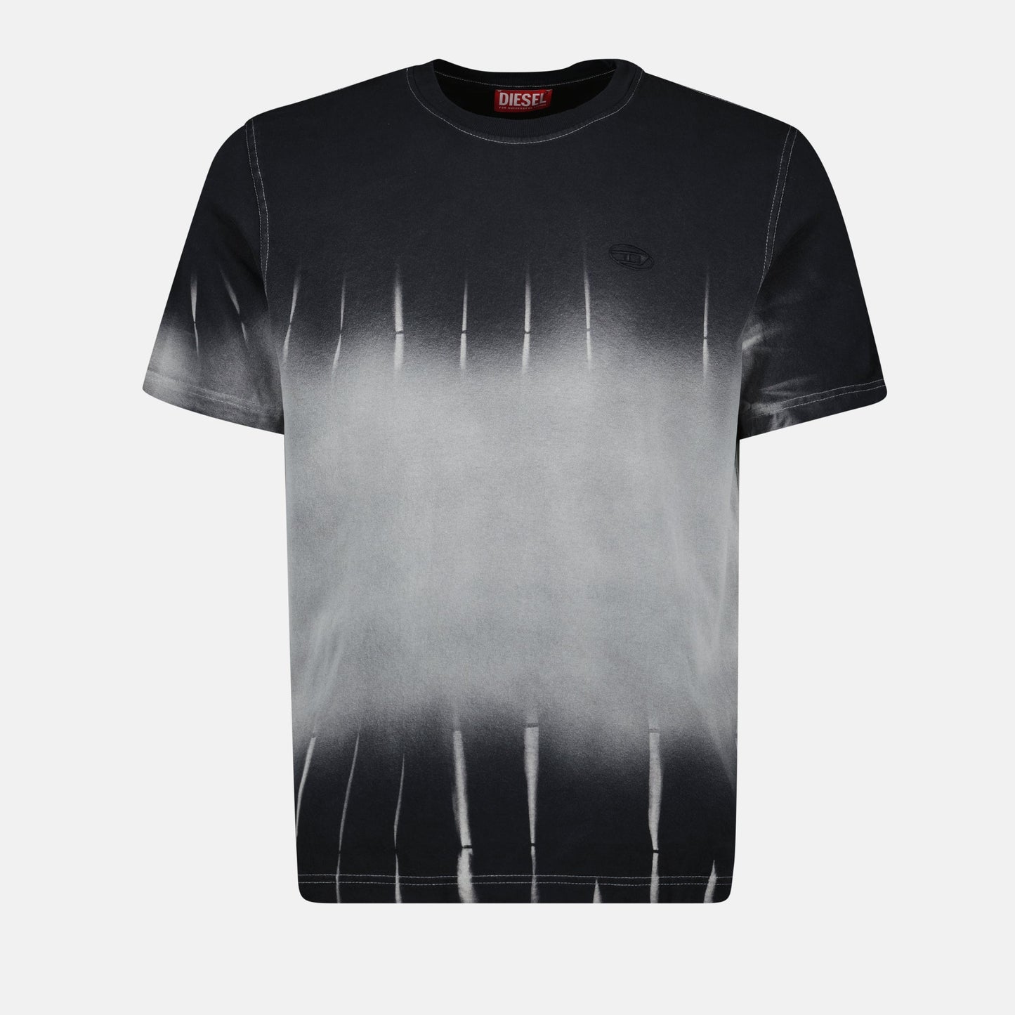 Diesel T-Adjust-R21, delavé T-shirt, grey and black print, premium cotton T-shirt, Spring-Summer 2025 collection