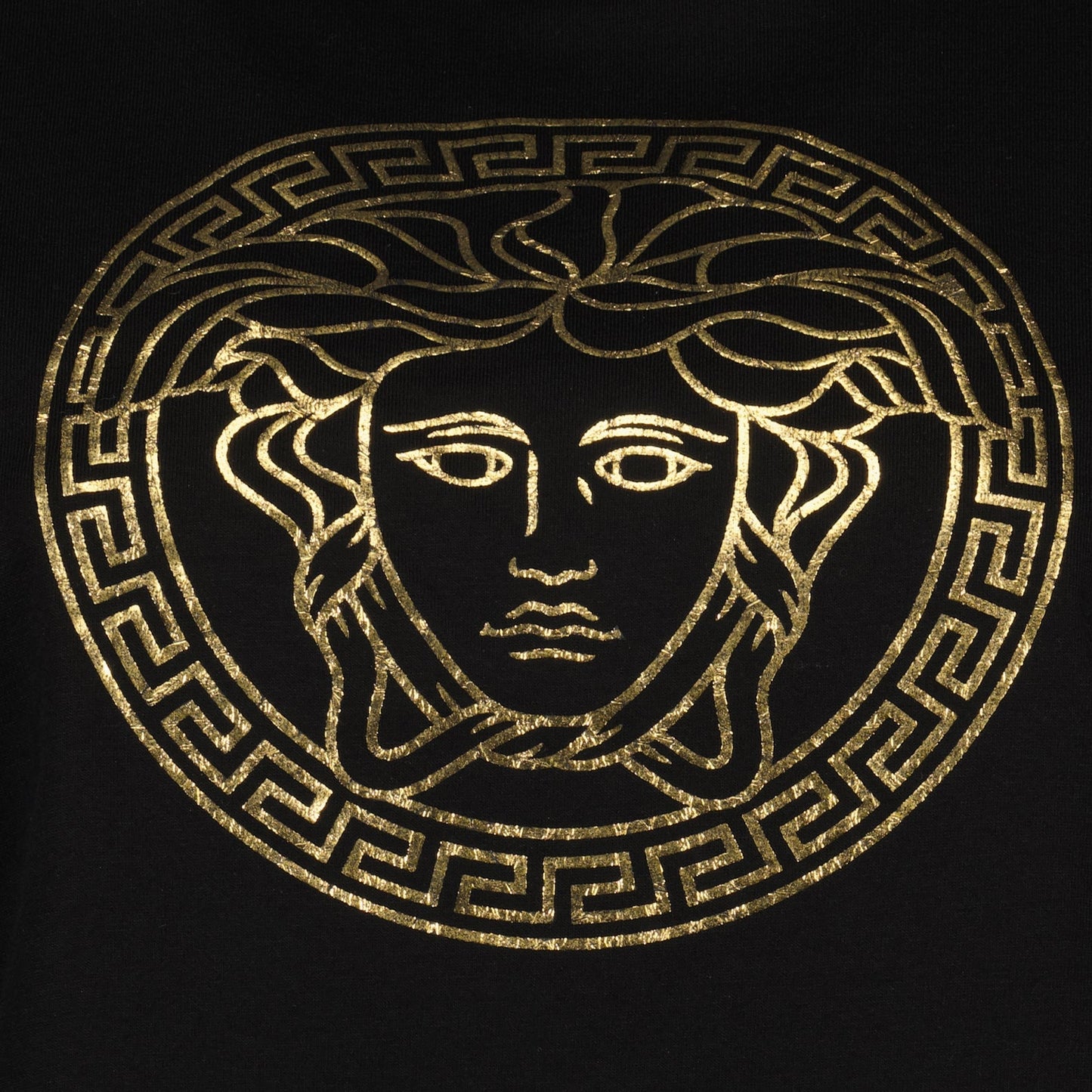 Versace crop top, Medusa T-shirt, luxury cotton T-shirt, black crop T-shirt, designer autumn-winter collection