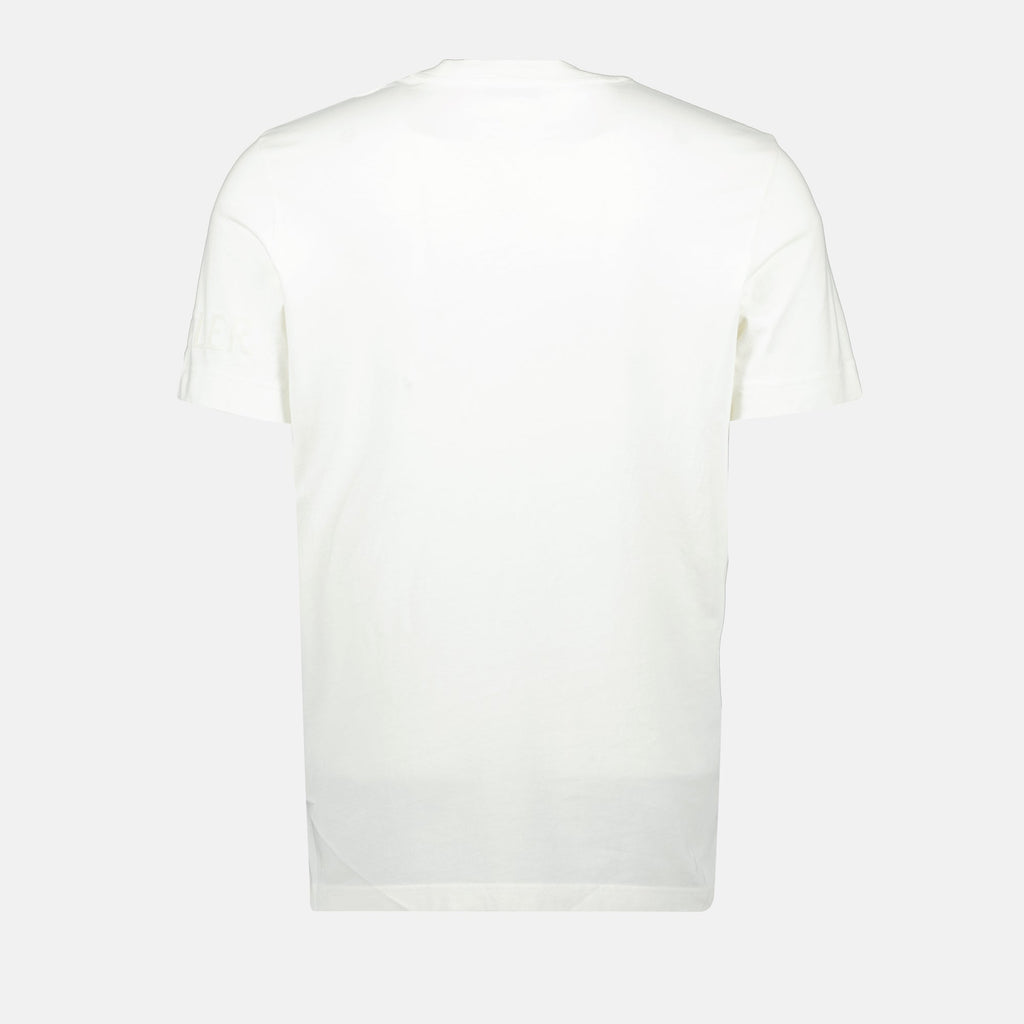Image du T-shirt à logo blanc de Moncler pour hommes - Saison automne-hiver 2025 - Vue du détail du produit 1