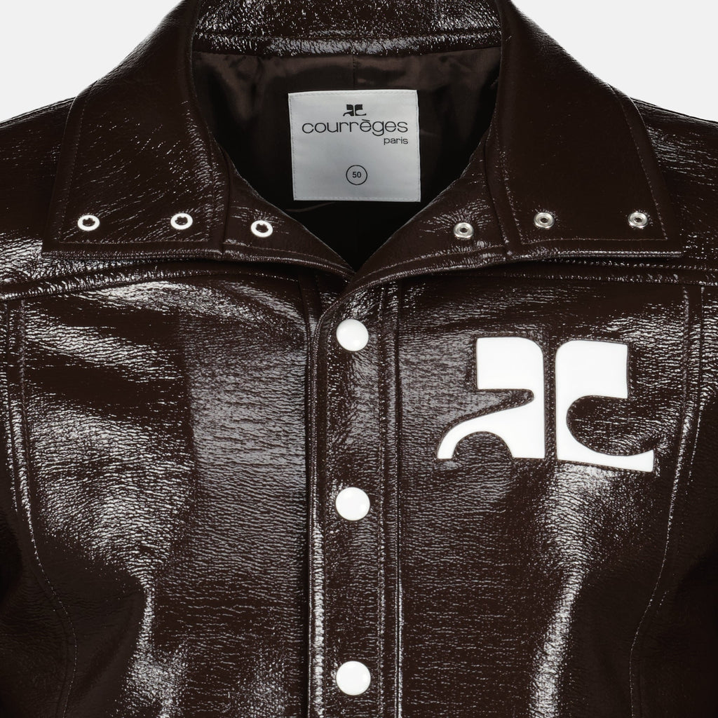 vinyl brown blouson courreges men 15329204896124