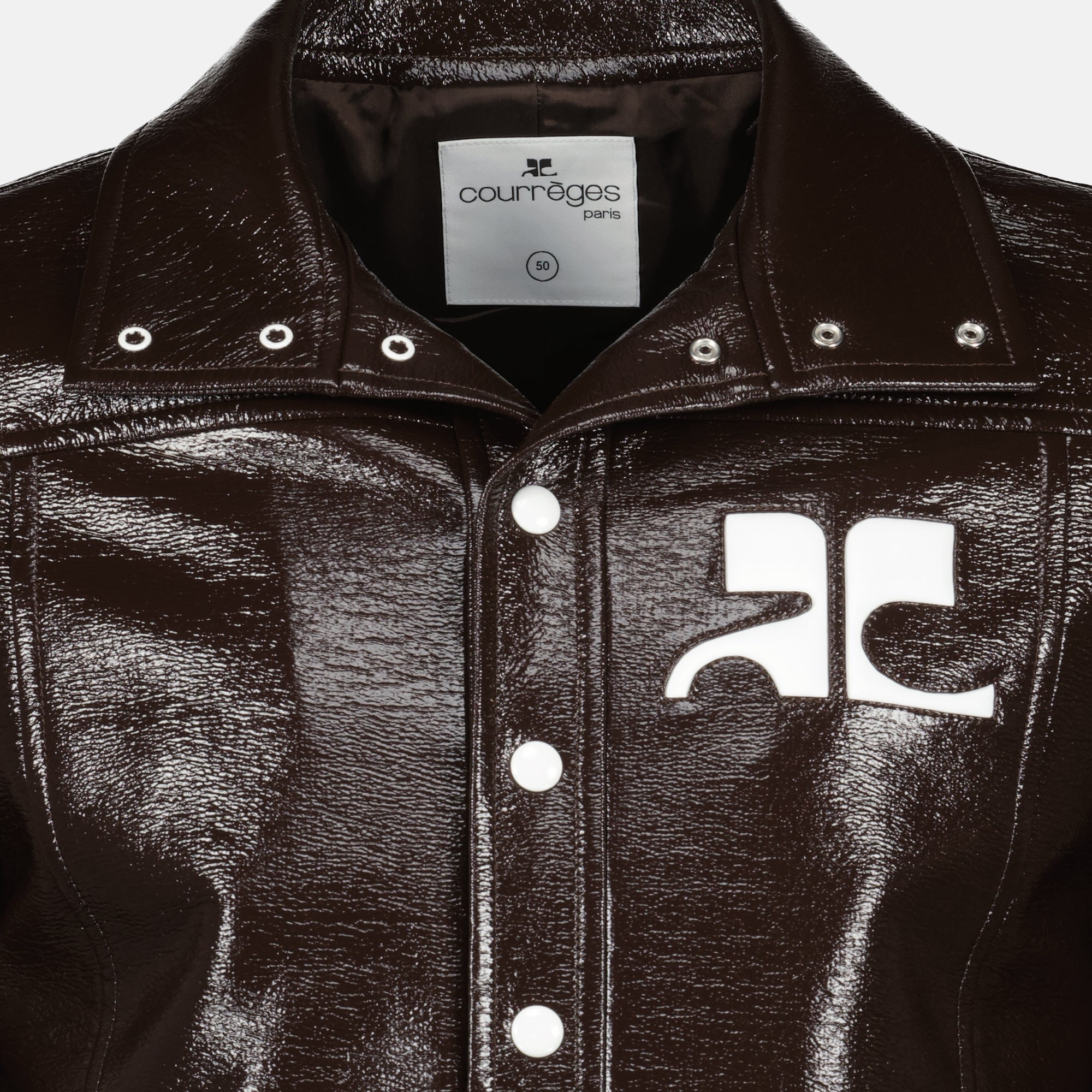 vinyl brown blouson courreges men 15329204896124