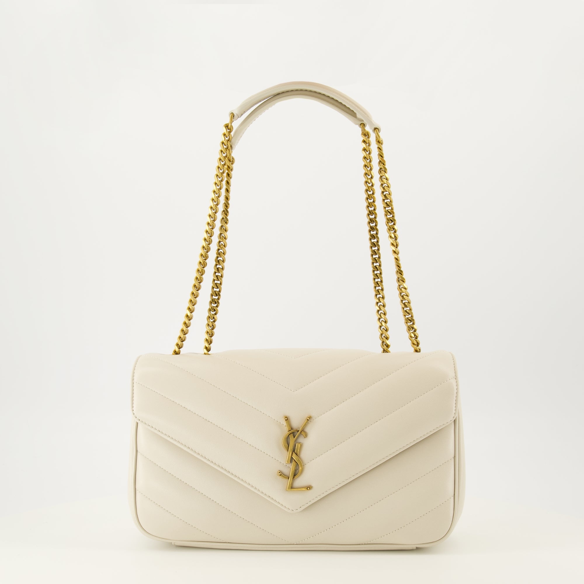 YSL Chevaux Handbag, cream handbag, quilted design, luxury accessories, designer handbag
