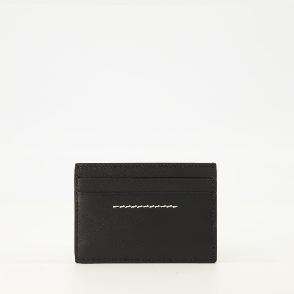 card holder, MM6, calf leather, black accessory, practical design