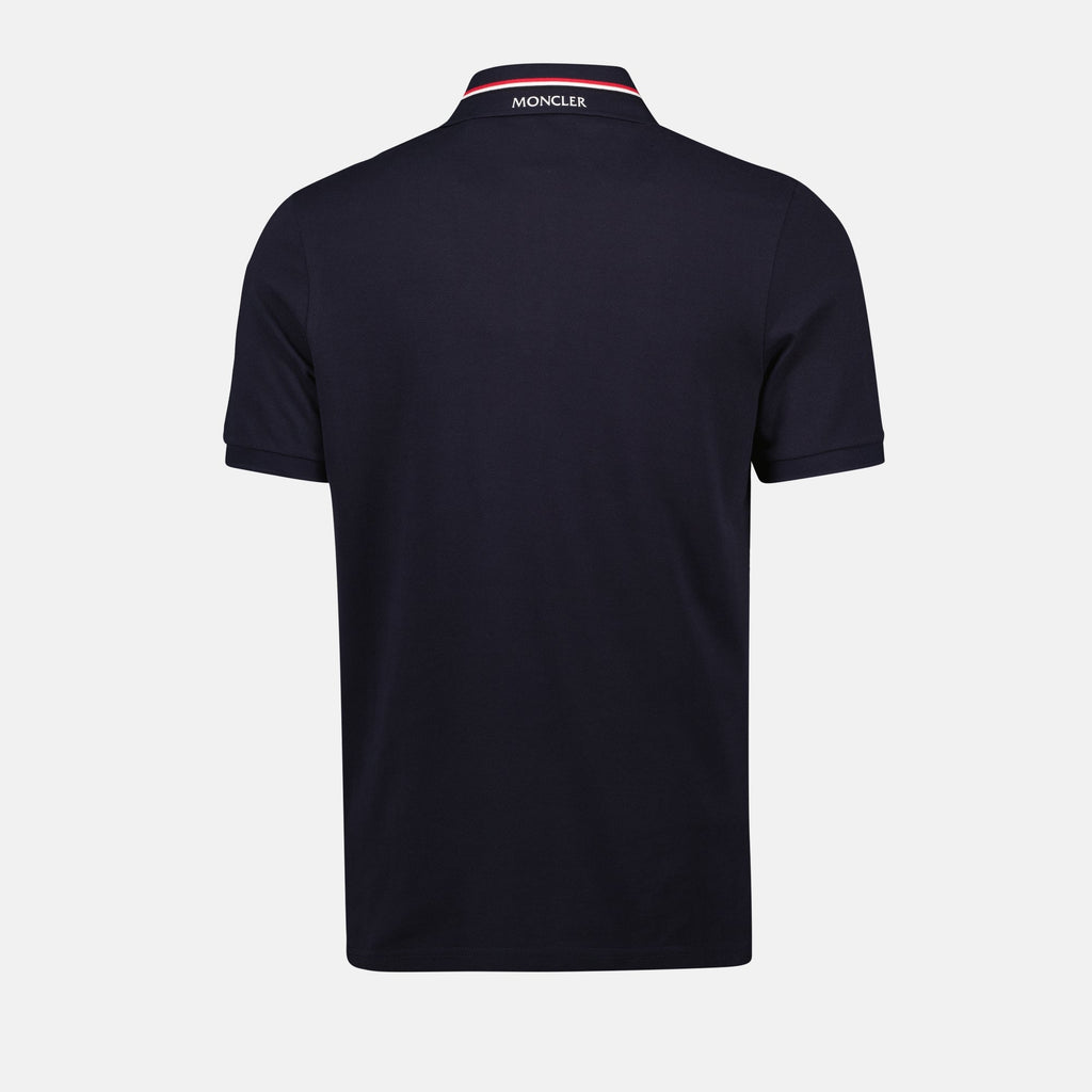Navy Polo, Moncler Shirt, Cotton Piqué, Logo Polo Shirt, Classic Collar Polo