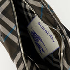 Burberry bag, check pattern bag, grey bag, designer accessories, Equestrian Knight emblem