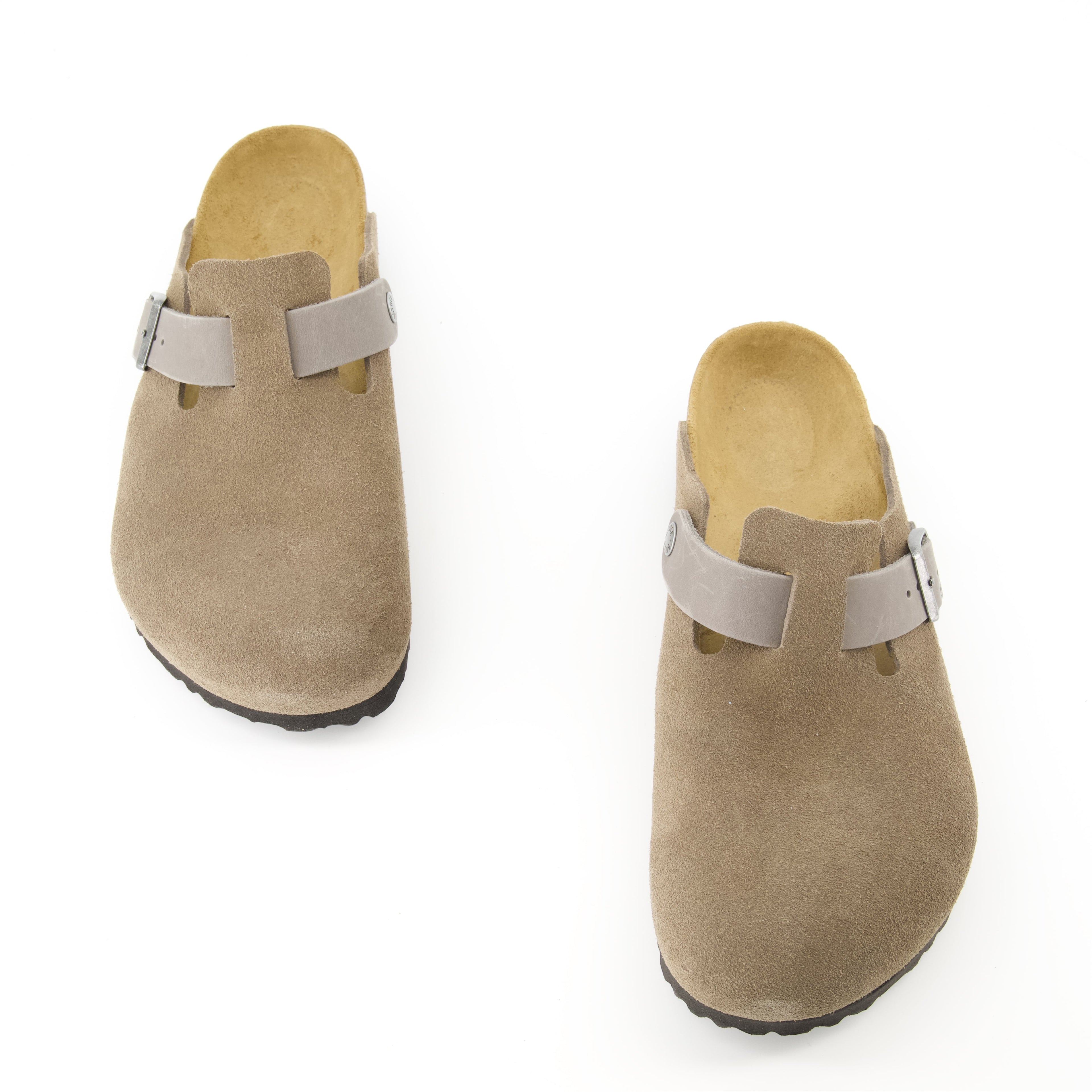 Mules Boston, Birkenstock footwear, comfortable slip-ons, nubuck leather mules, men's fashion accessories