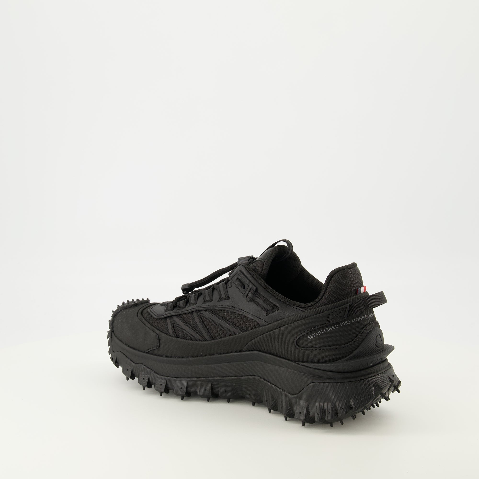 Image of Trailgrip GTX Black Sneakers by Moncler for Men - Season Spring-Summer 2026 - Back Right Three-Quarter View