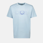 Dior, Hylton Nel, blue T-shirt, embroidered logo, cotton jersey
