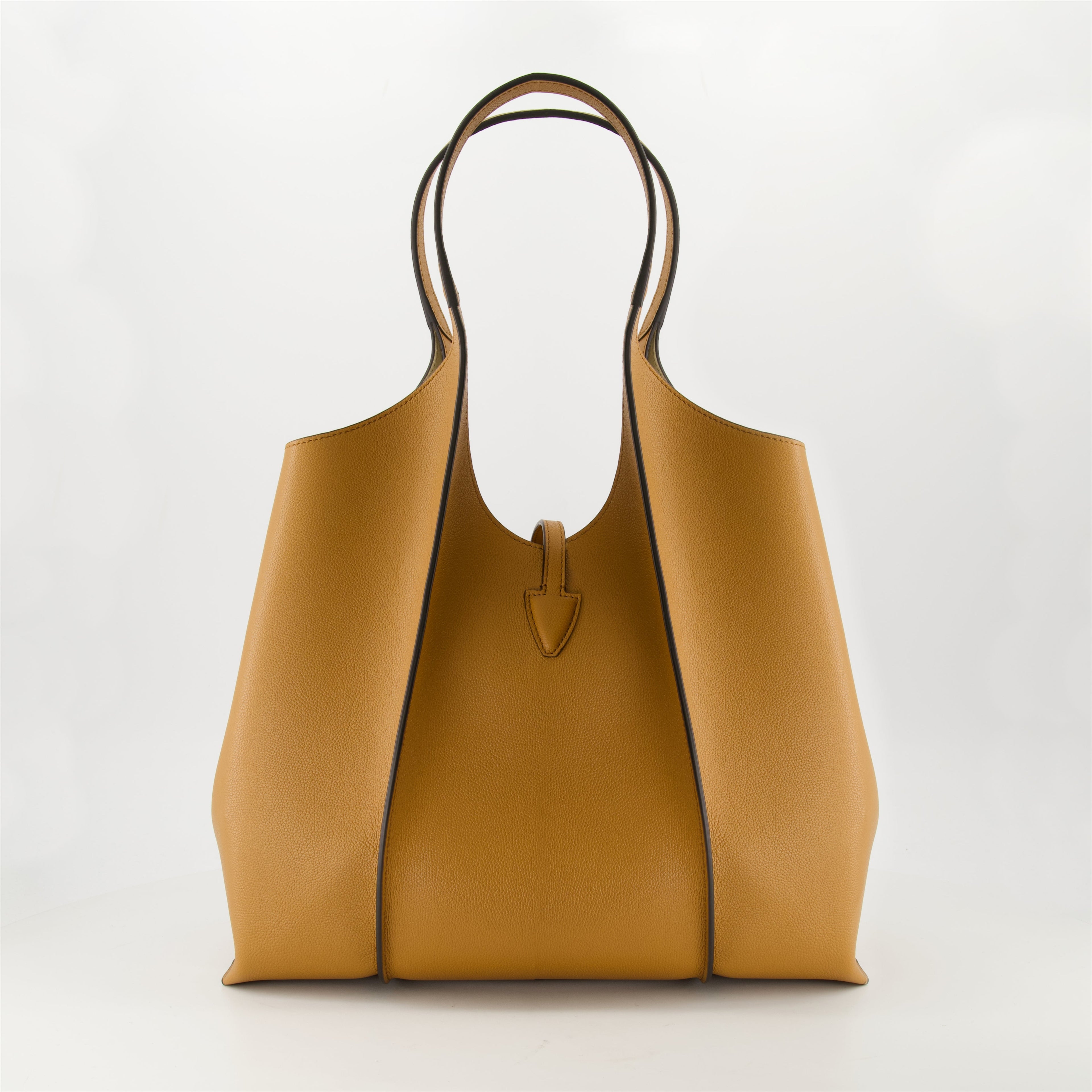 Tod's T Timeless bag, camel brown leather bag, designer cabas, durable leather handbag, sophisticated tote