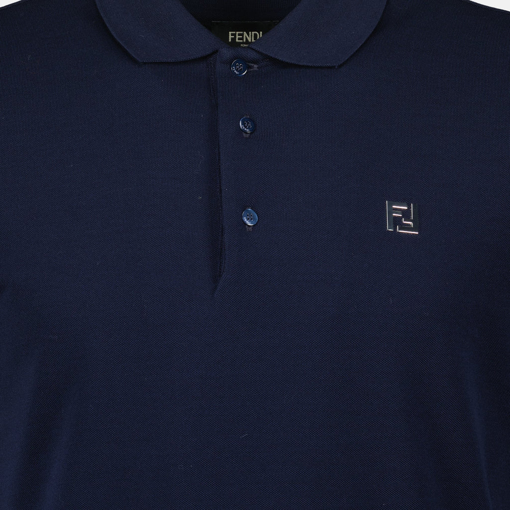 navy cotton polo fendi men 15618306015612