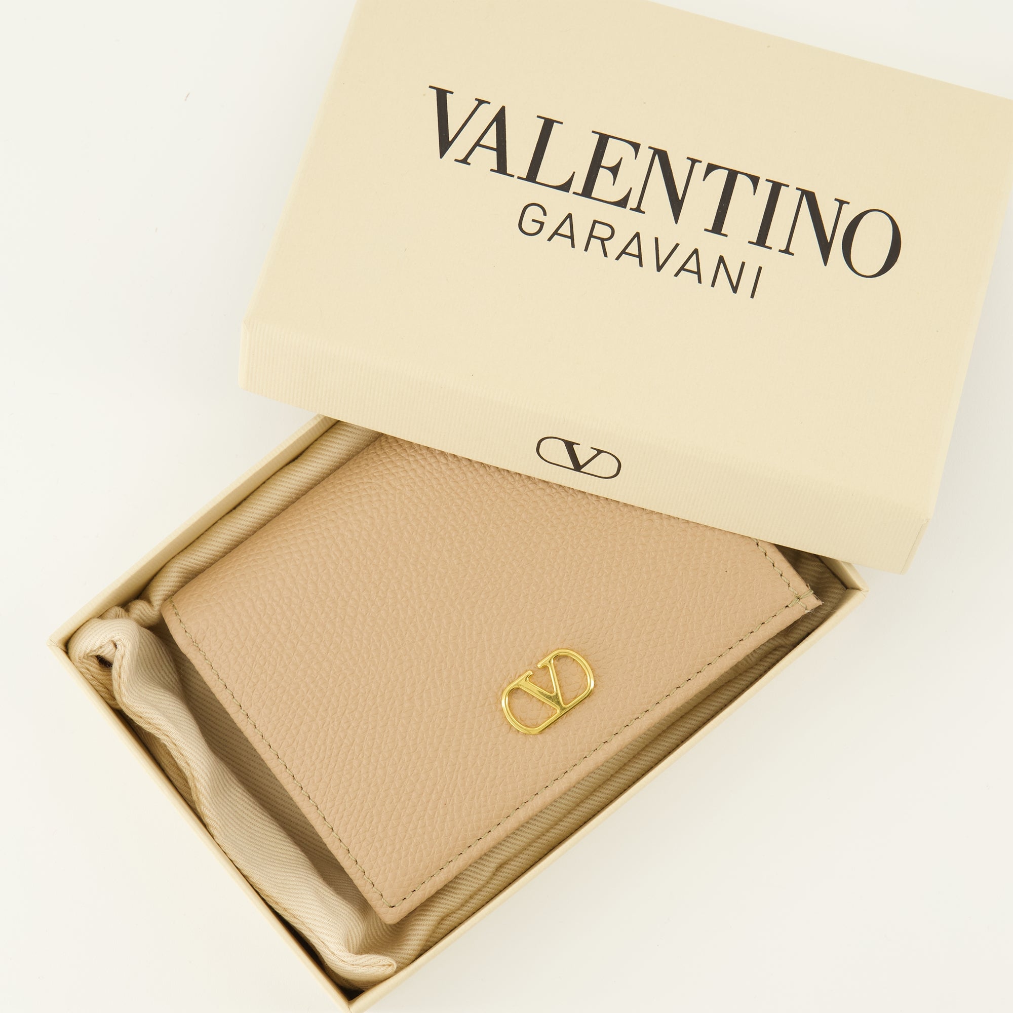 Portafoglio in Pelle Beige Vlogo
