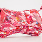 Diesel Play Clutch, pink handbag, women's clutch, playful design bag, adjustable strap bag