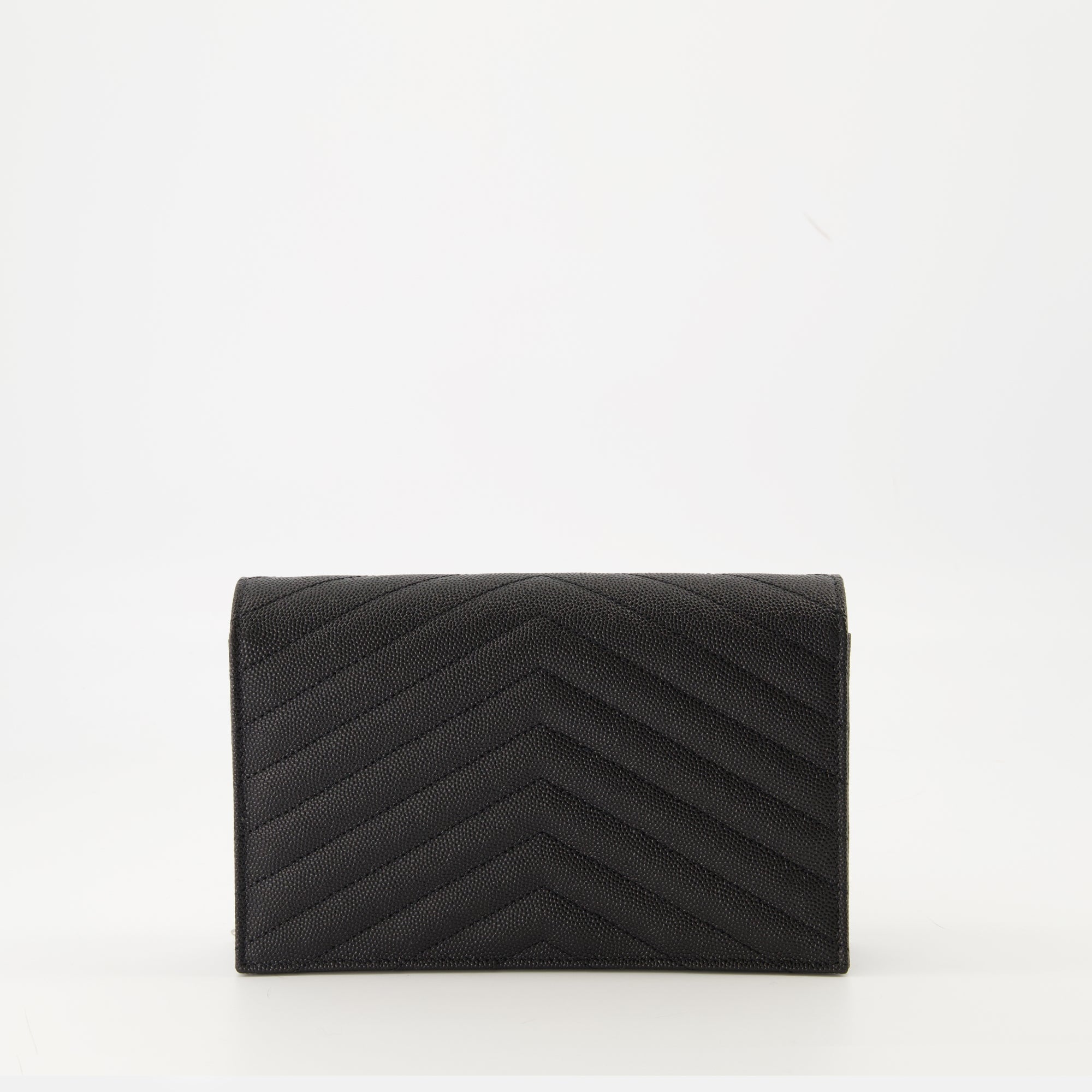 Saint Laurent wallet, chain wallet, black leather wallet, compact wallet, luxury accessories