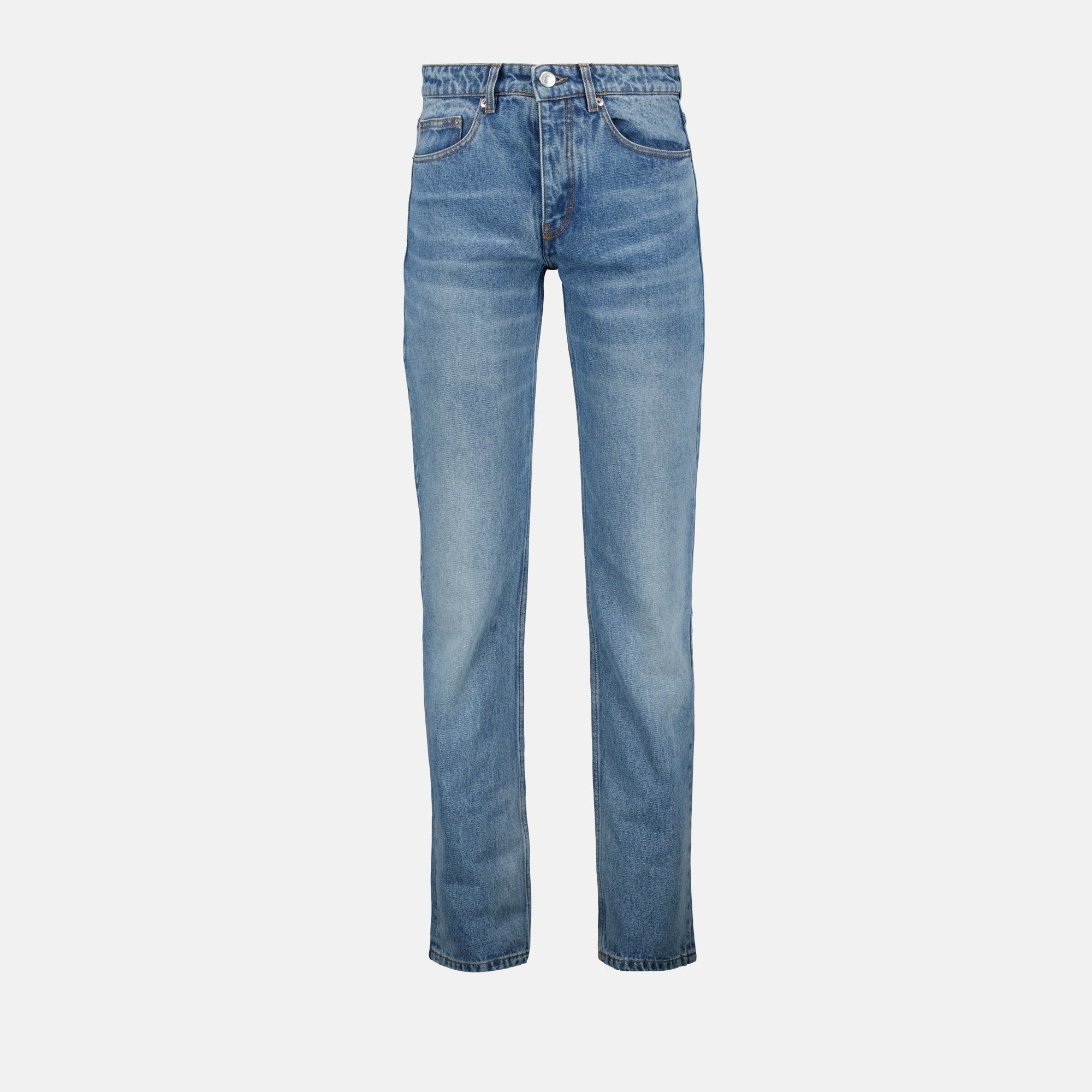 Image of Denim Straight Jeans by Ami PARIS for Men - Season Spring-Summer 2025 - Front View