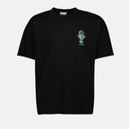 black t-shirt, men’s cotton t-shirt, logo printed t-shirt, casual wear, Drole De Monsieur