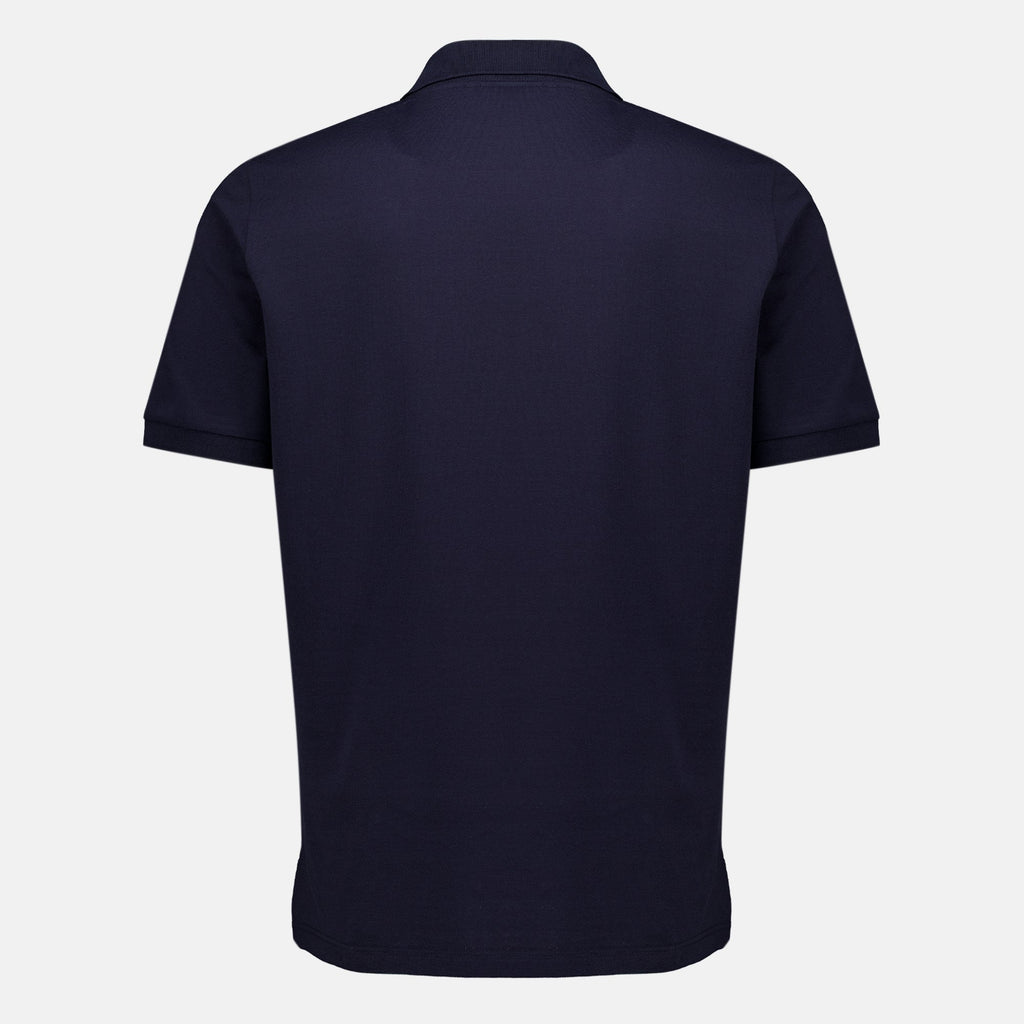 Polo in piqué di cotone blu navy