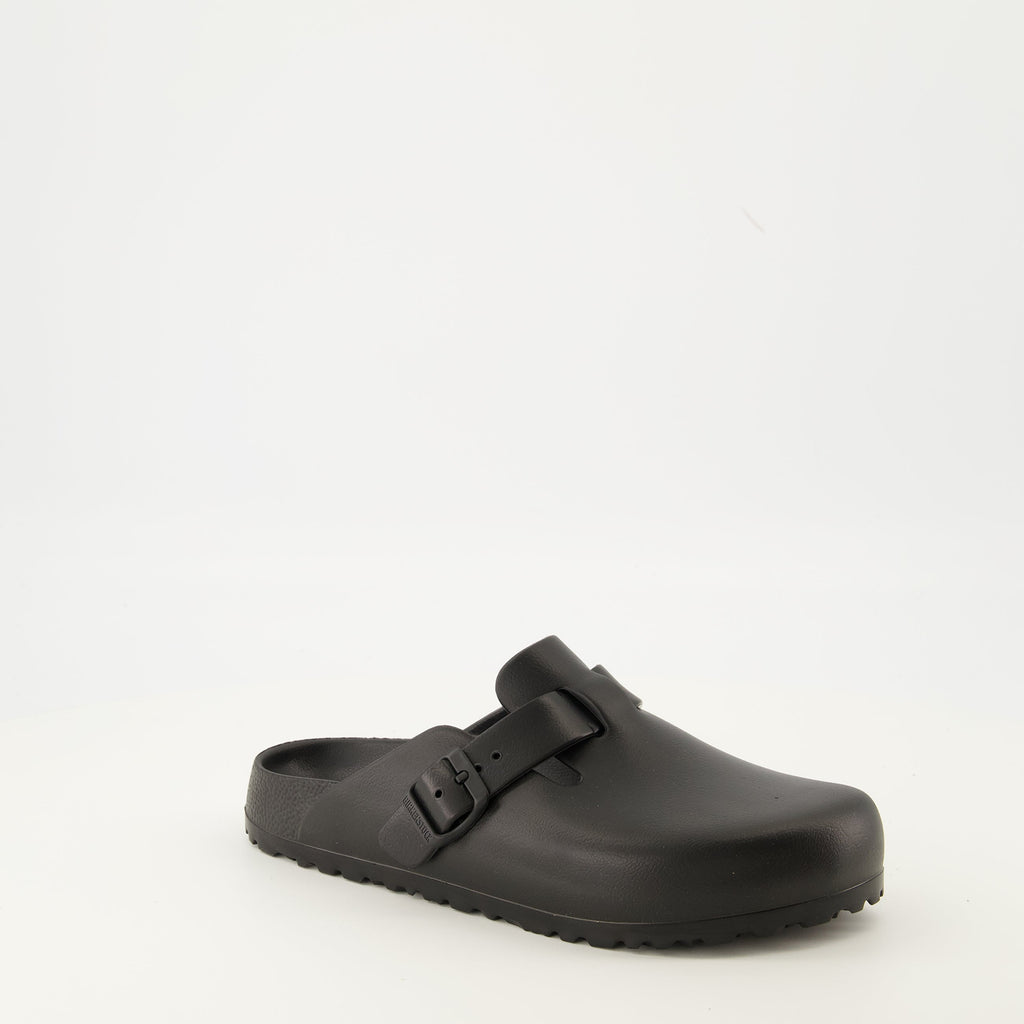Boston EVA Mules, Birkenstock mules, comfortable footwear, black slip-on shoes, adjustable EVA sandals