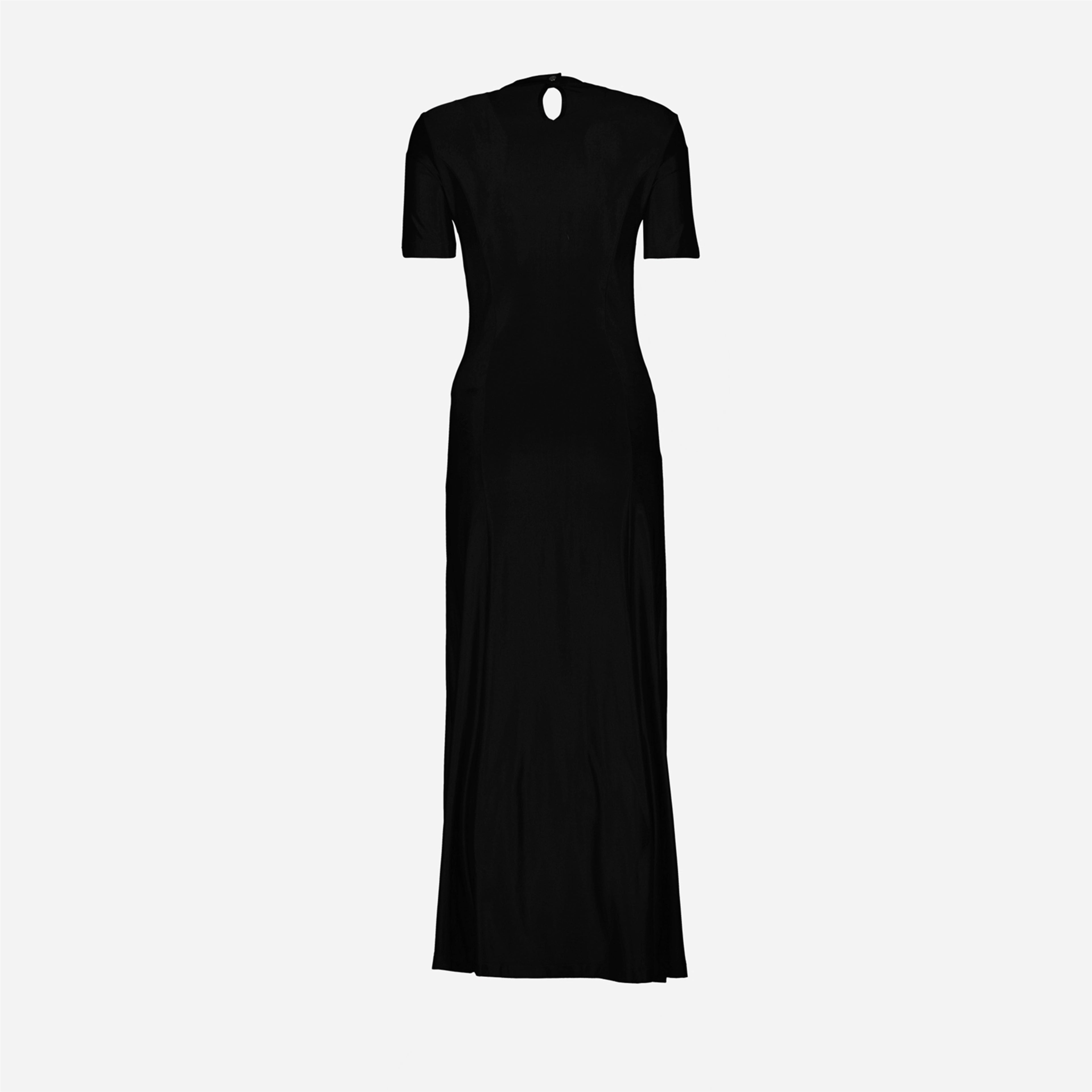 Rabanne dress, draped viscose dress, asymmetrical design, black dress, Autumn-Winter 2025