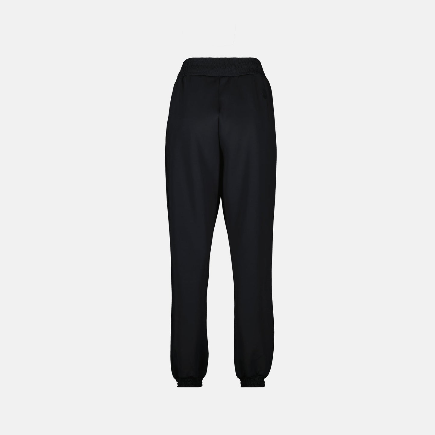 black sweatpants, Moncler, comfortable fit, contemporary style, drawstring closure