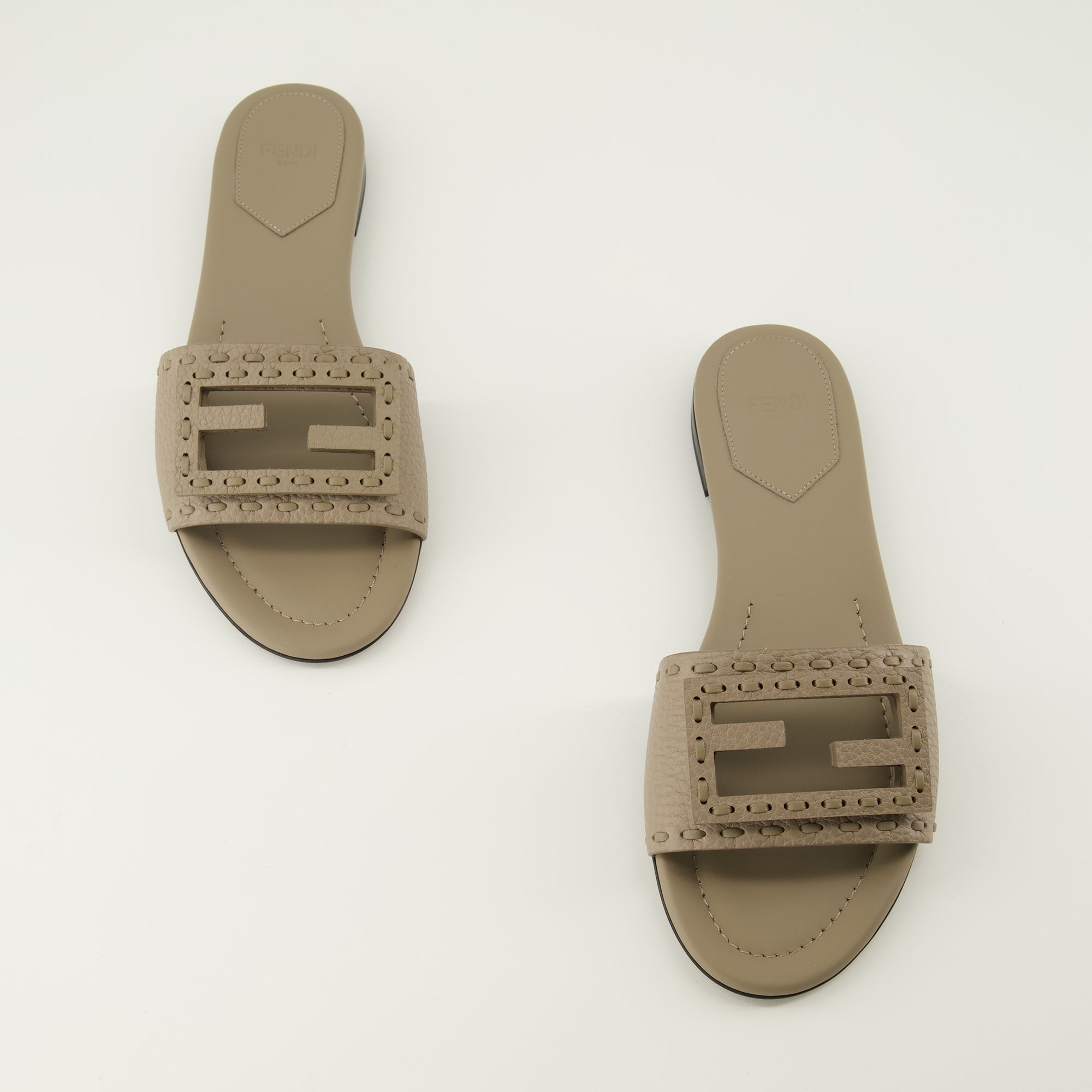 Beige Baguette Mules