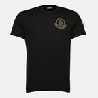 Image of Black Logo T-shirt by Moncler for Men - Season Autumn-Winter 2025 - Front View