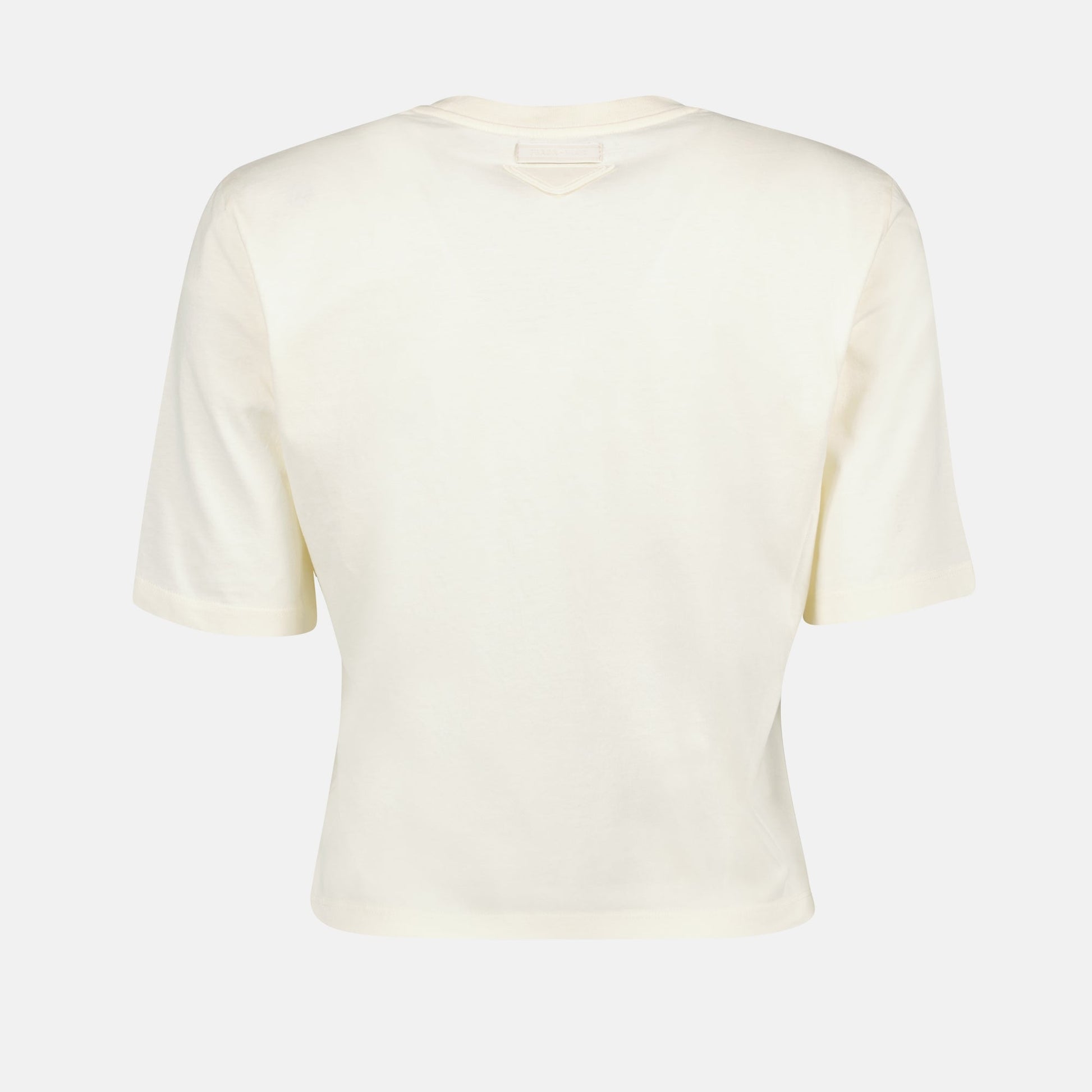 Prada T-shirt, beige T-shirt, logo T-shirt, luxury T-shirt, designer T-shirt