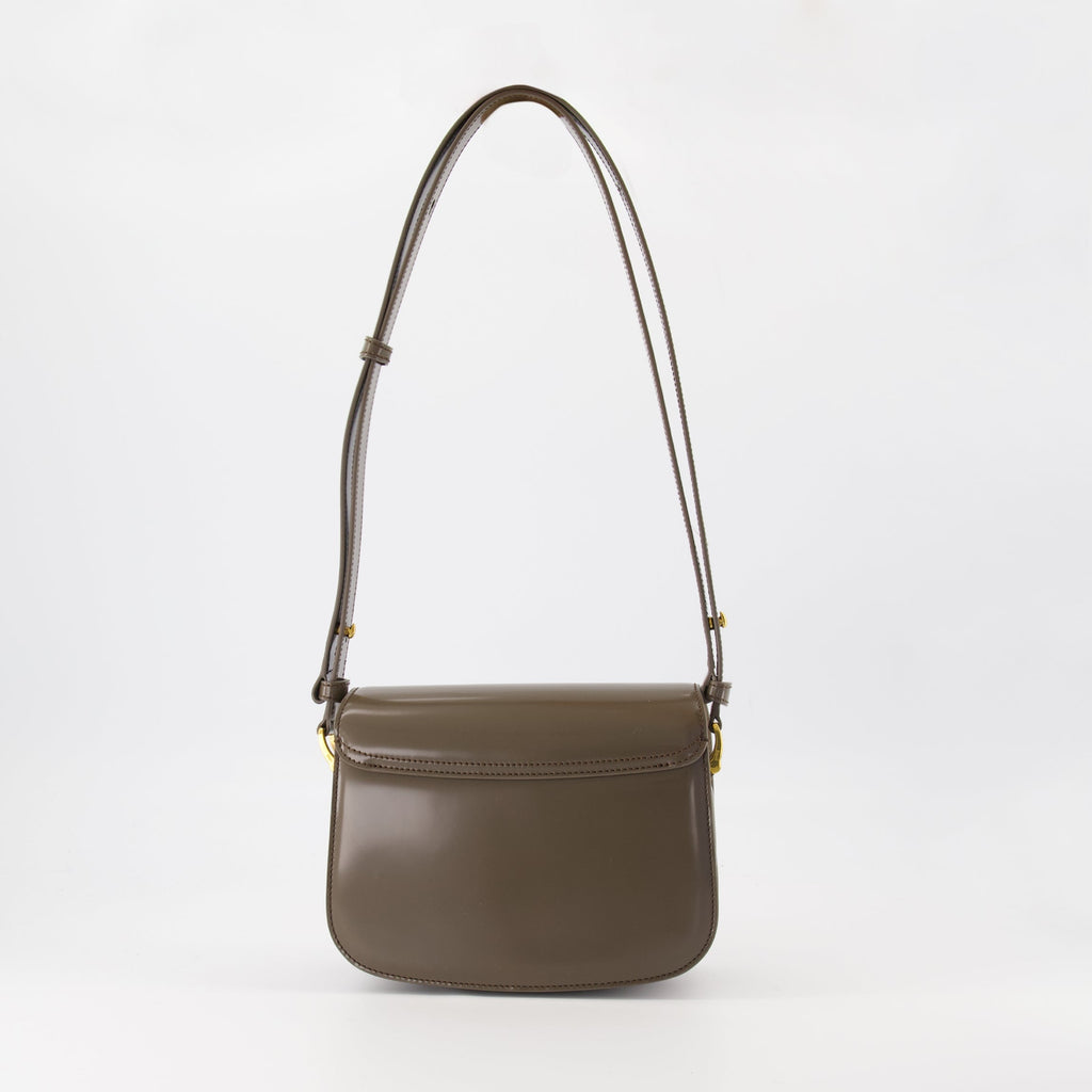 Ami Paris Sac, calf leather bag, magnetic flap bag, adjustable strap bag, unisex leather accessory