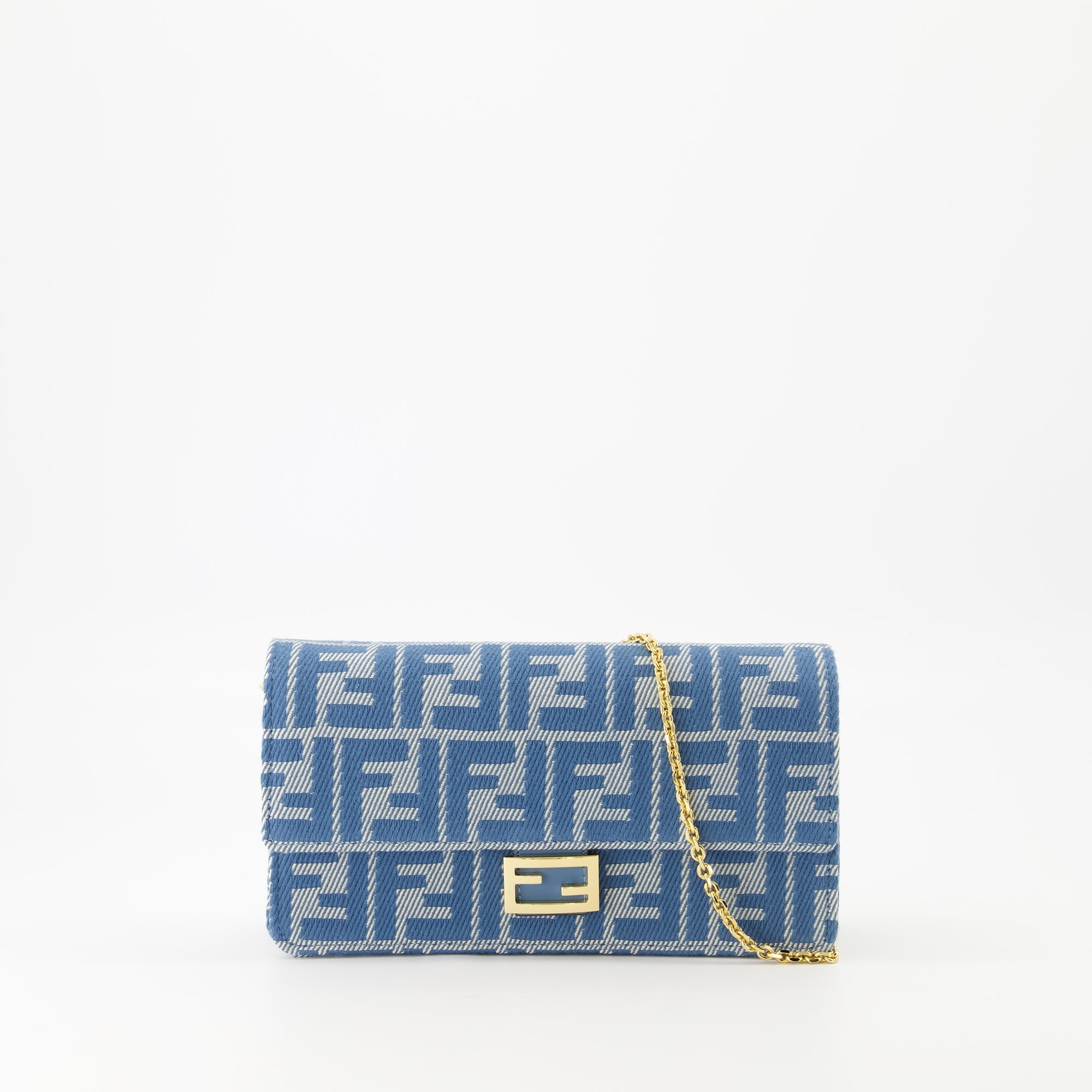 Fendi Baguette Wallet, denim wallet, designer wallet, women's accessories, luxury wallet