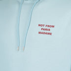 Image du hoodie slogan bleu clair de Drole De Monsieur pour hommes - Saison Printemps-Été 2025 - Détail Vue 8