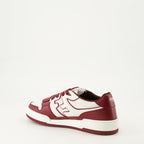 Fendi sneakers, bordeaux leather, luxury sneakers, elegant footwear, designer sneakers