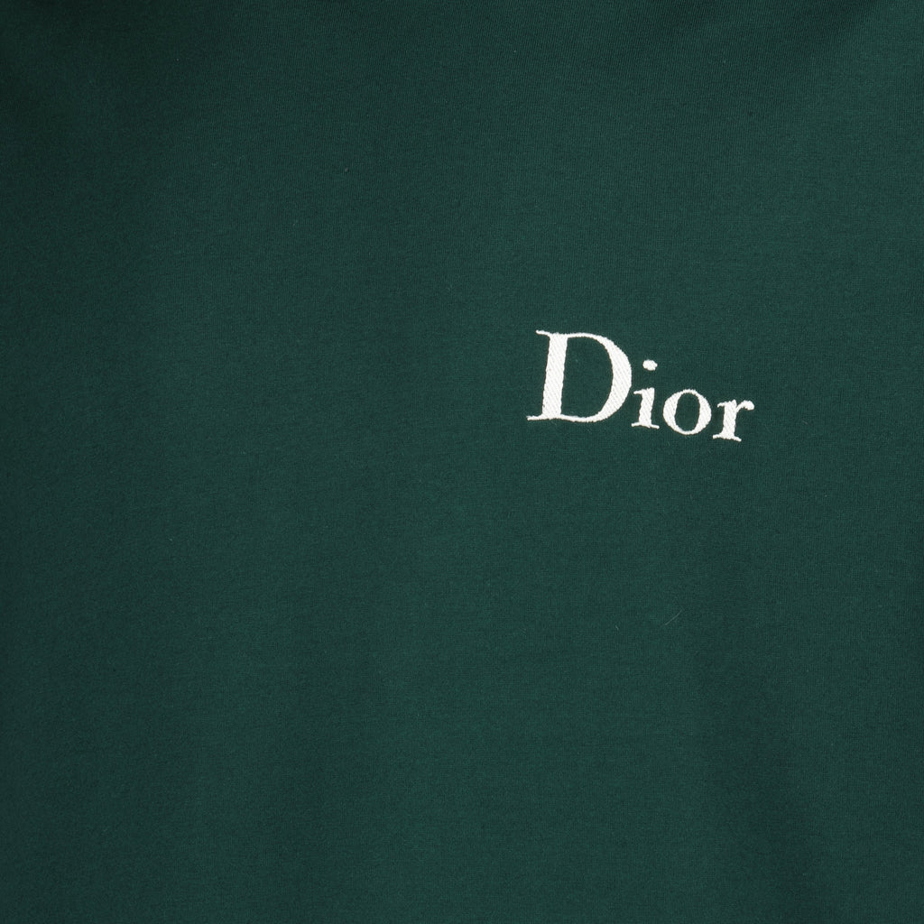 T-shirt brodé en coton vert