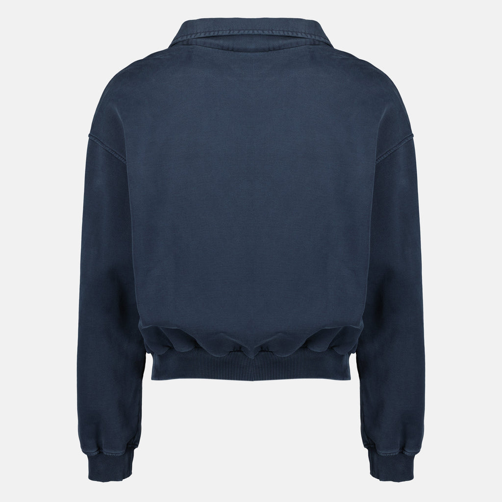 Sweatshirt à col bénitier bleu marine