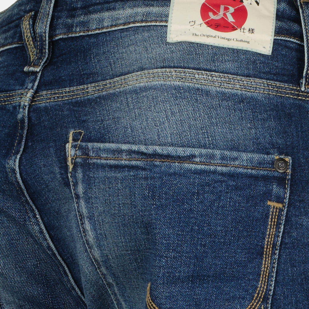 Jean Osaka, Japan Rag denim, straight cut jeans, five pocket design, blue denim