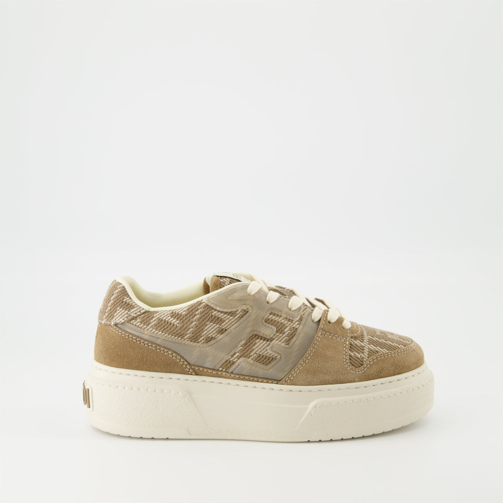 Fendi sneakers, platform sneakers, brown sneakers, casual footwear, modern style