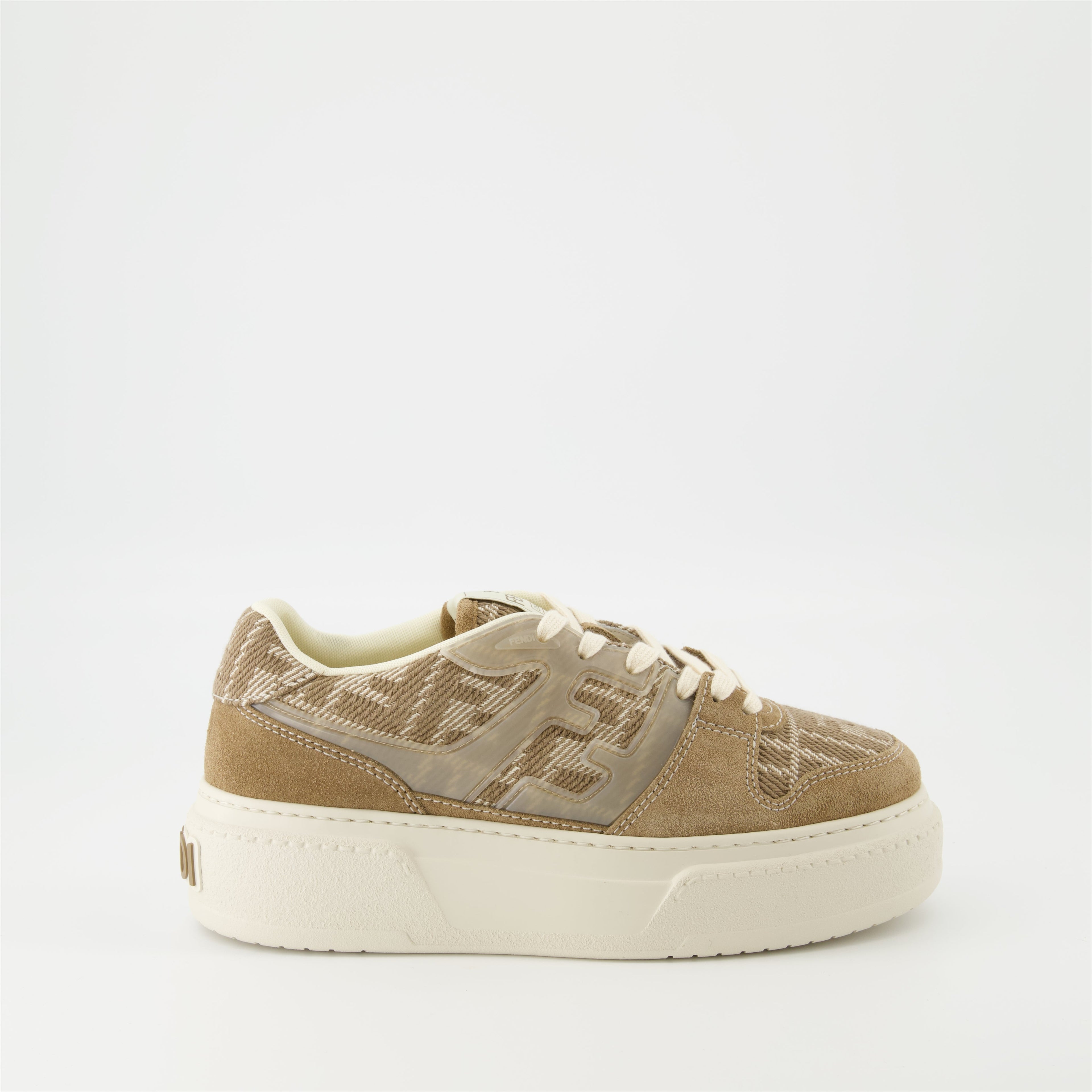 Fendi sneakers, platform sneakers, brown sneakers, casual footwear, modern style